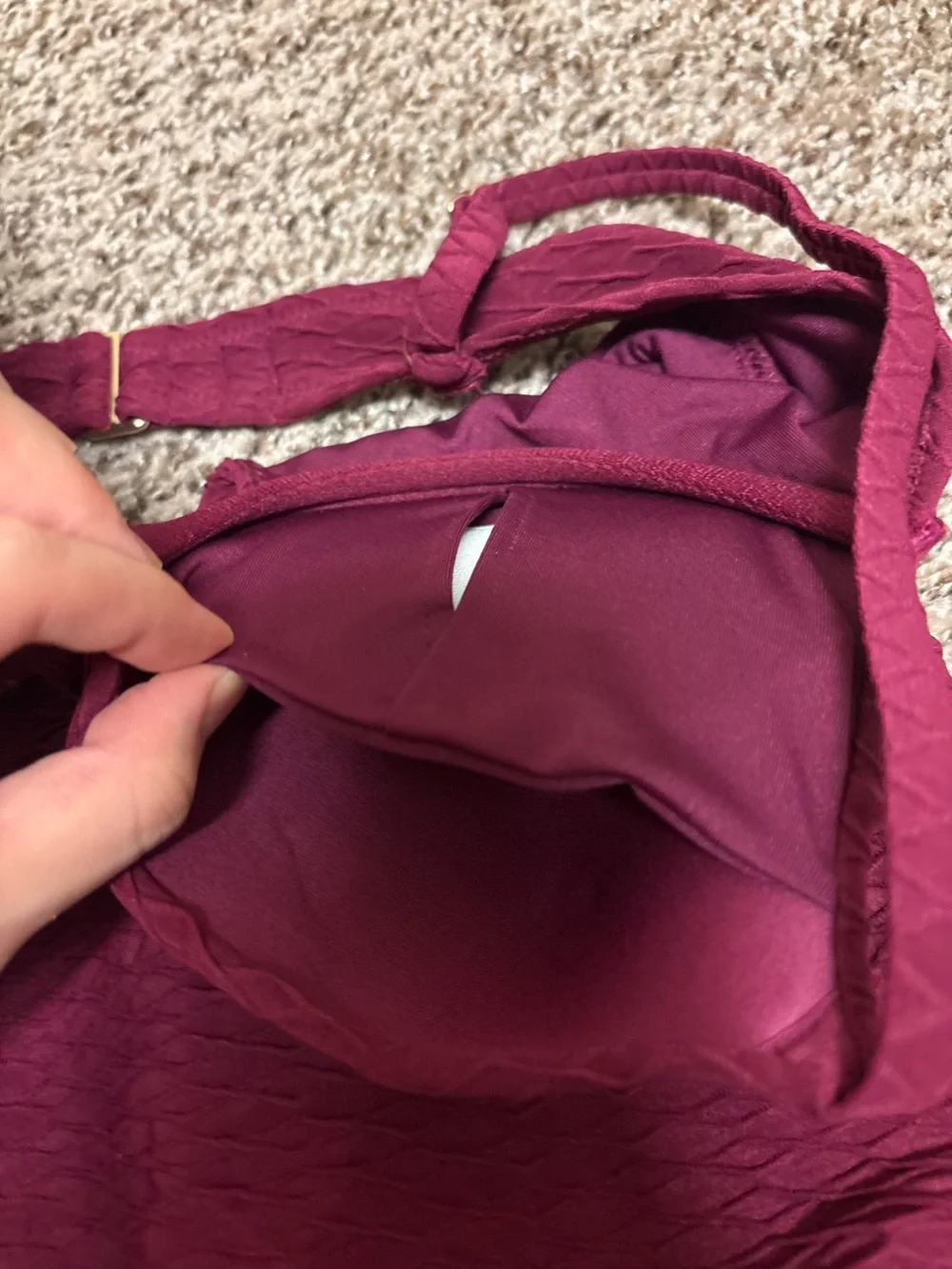 Victoria Secret NWT Plum Textured Push Up Bra One-Piece Swimsuit, Small - Picture 5 of 7